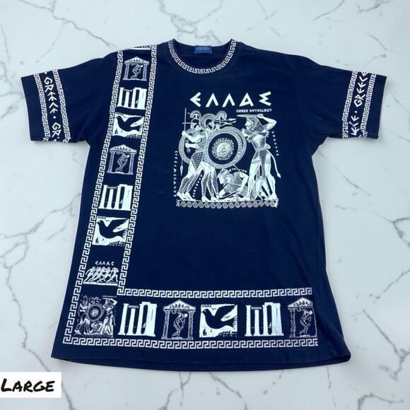 Young Clothing Other - Vintage Greek Mythology Shirt Sz L All Over Print AOP USA Made 90s Single Stitch